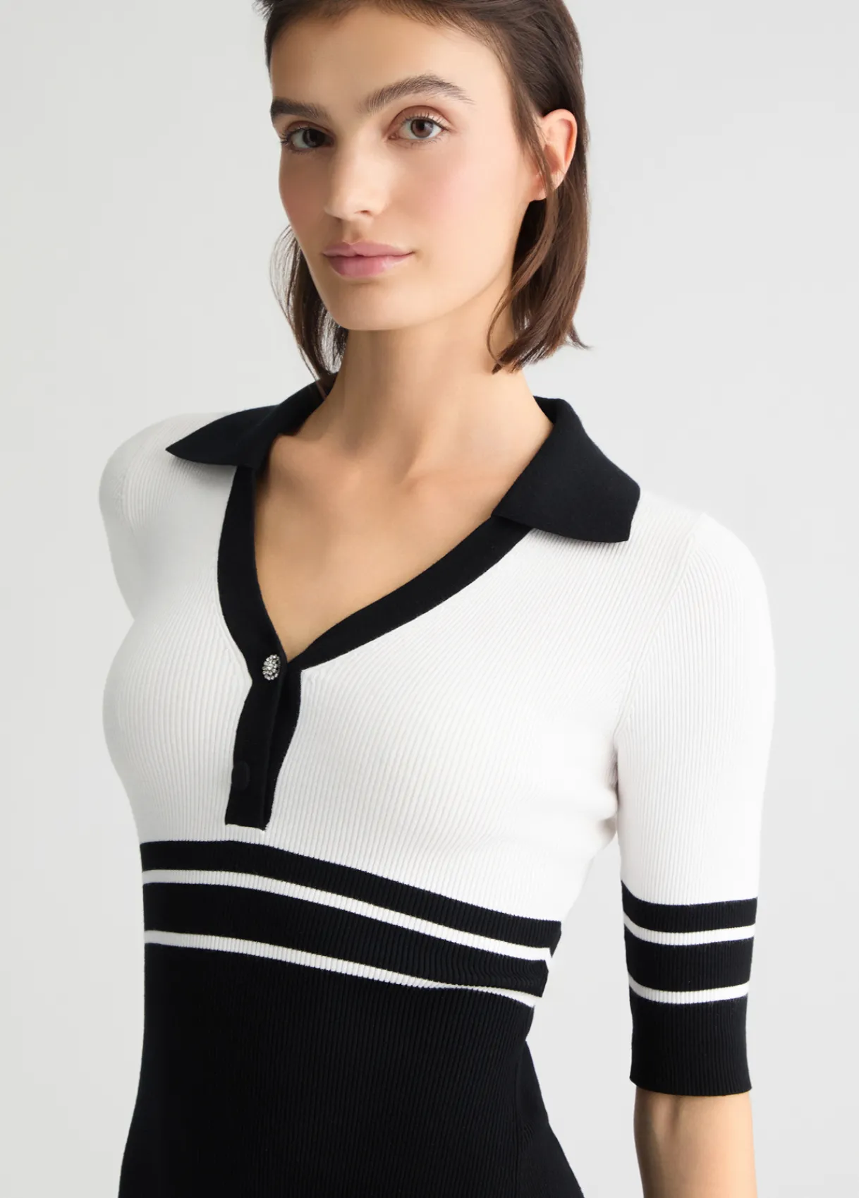 Liu Jo Robe en tricot à rayures|Femme Mailles|Robes