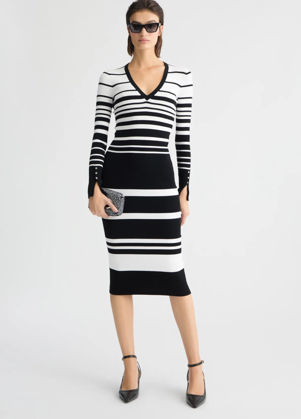 Liu Jo Robe en tricot à rayures|Femme Mailles|Robes
