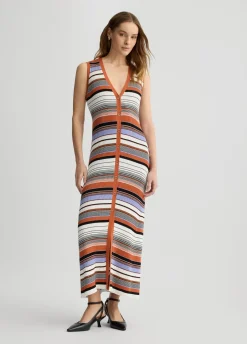Liu Jo Robe en tricot à rayures|Femme Mailles|Robes