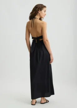 Liu Jo Robe longue en coton|Femme Mode Plage|Robes
