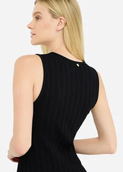 Liu Jo Robe longue en maille et popeline|Femme Mailles|Robes