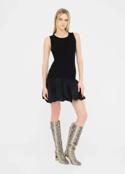 Liu Jo Robe longue en maille et popeline|Femme Mailles|Robes
