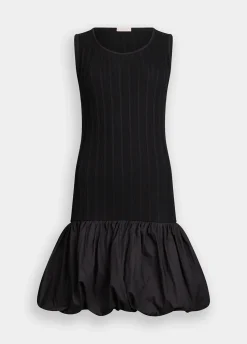 Liu Jo Robe longue en maille et popeline|Femme Mailles|Robes