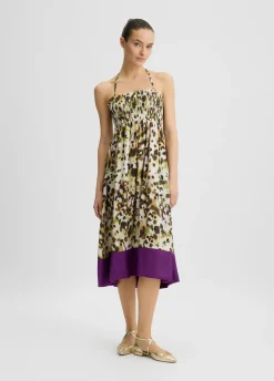 Liu Jo Robe midi en satin imprimé|Femme Mode Plage|Jupes