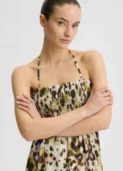Liu Jo Robe midi en satin imprimé|Femme Mode Plage|Jupes