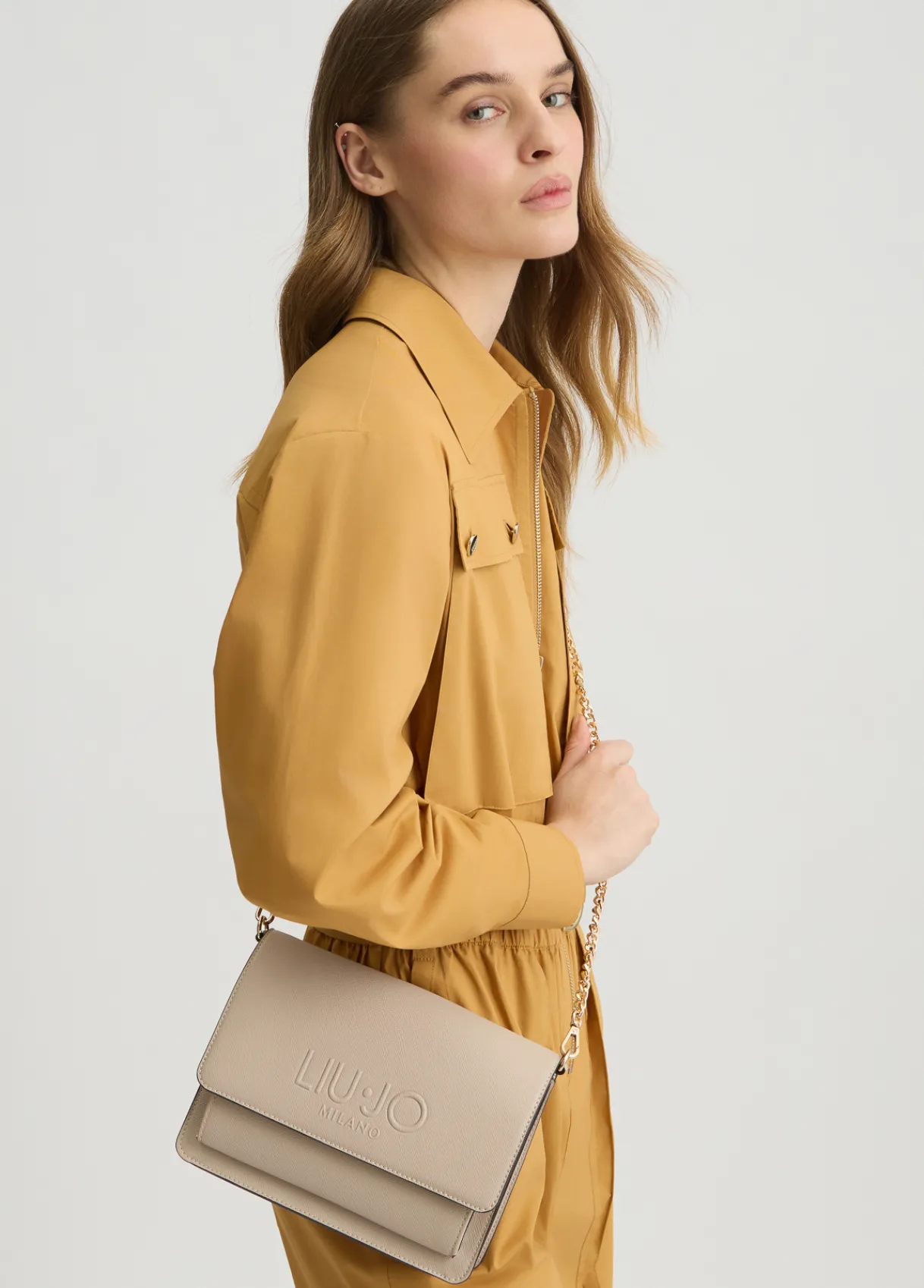 Liu Jo Sac à bandoulière format moyen avec chaîne|Femme Sac Bandoulière