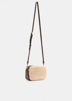 Liu Jo Sac à bandoulière petit format en tissu polaire Teddy|Femme Sac Bandoulière