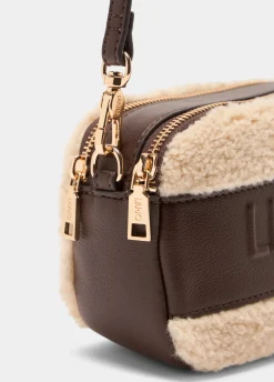 Liu Jo Sac à bandoulière petit format en tissu polaire Teddy|Femme Sac Bandoulière