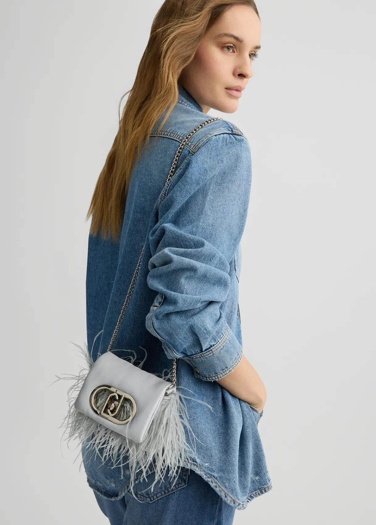 Liu Jo Sac format mini LaPuffy avec plumes|Femme Sac Bandoulière|Lapuffy