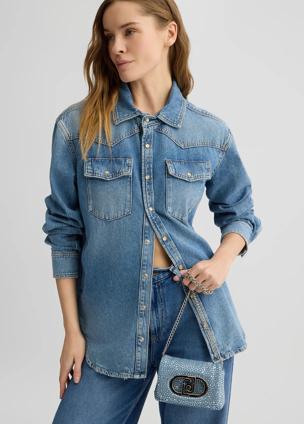 Liu Jo Sac format mini LaPuffy en denim|Femme Sac Bandoulière|Lapuffy