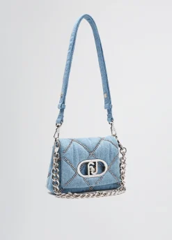 Liu Jo Sac petit format LaPuffy en toile denim avec chaînes|Femme Sac Bandoulière|Lapuffy