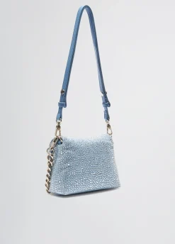 Liu Jo Sac petit format LaPuffy en toile denim avec strass|Femme Sac Bandoulière|Lapuffy