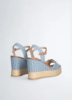 Liu Jo Sandales compensées en denim monogramme|Femme Sandales