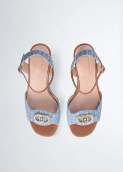 Liu Jo Sandales compensées en denim monogramme|Femme Sandales