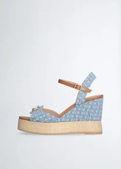 Liu Jo Sandales compensées en denim monogramme|Femme Sandales