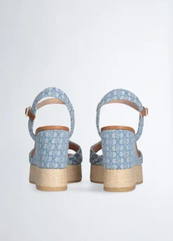 Liu Jo Sandales compensées en denim monogramme|Femme Sandales