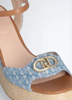 Liu Jo Sandales compensées en denim monogramme|Femme Sandales