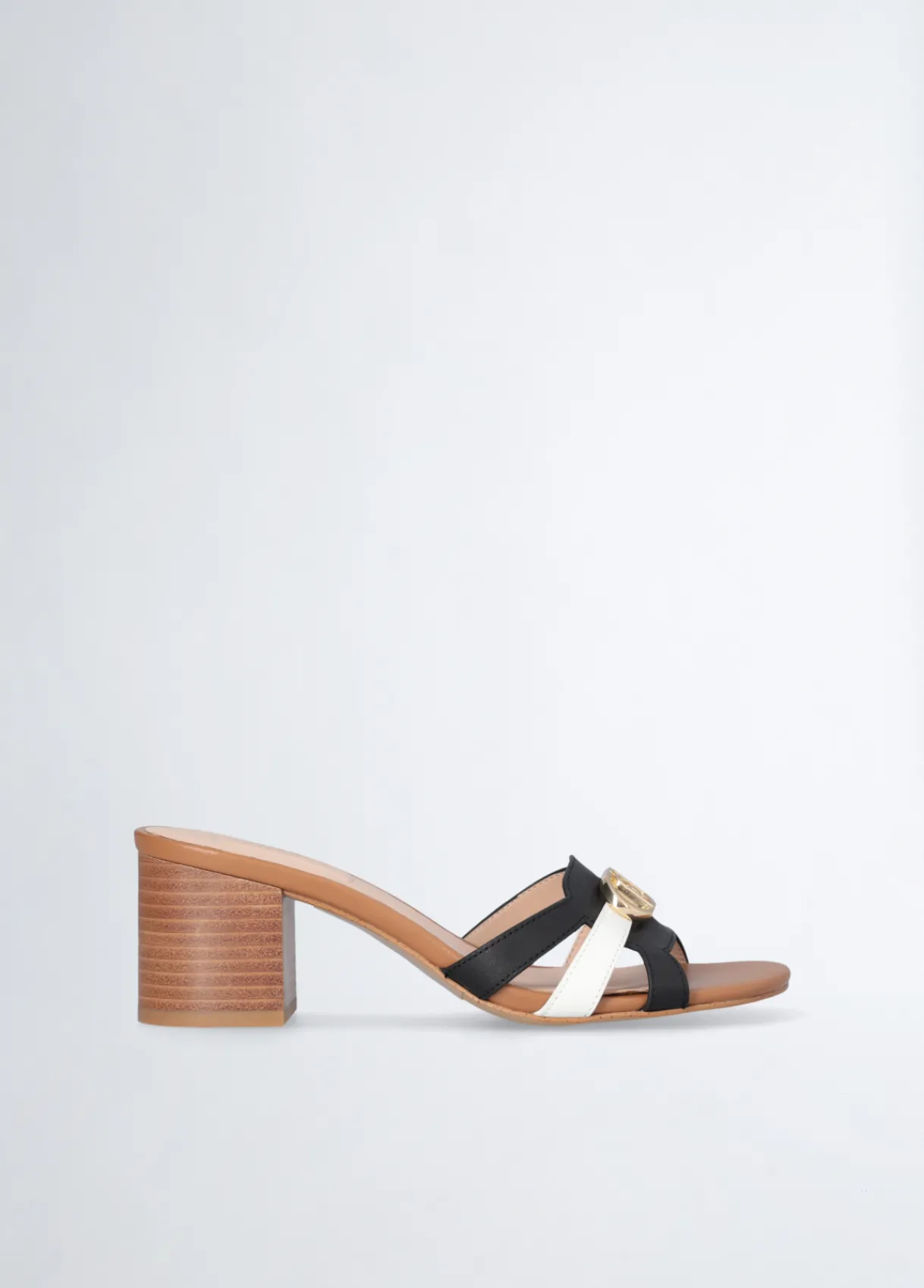 Liu Jo Sandales en cuir à talons larges|Femme Escarpins|Sandales