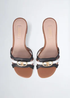 Liu Jo Sandales en cuir à talons larges|Femme Escarpins|Sandales