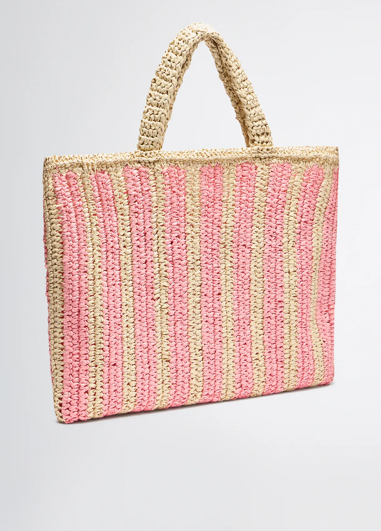 Liu Jo Shopper format moyen en raphia à rayures|Femme Sac Shopper|Mode Plage