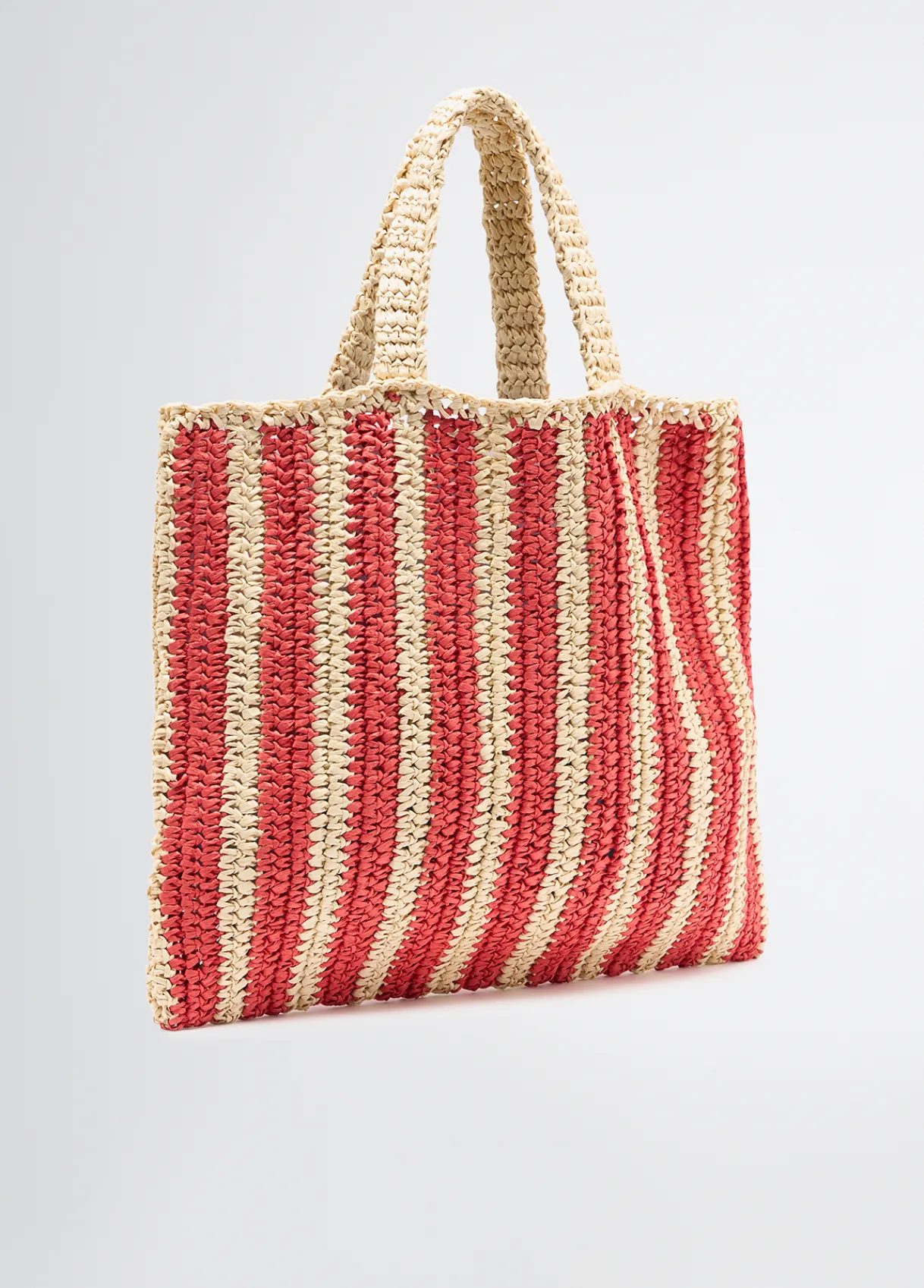 Liu Jo Shopper format moyen en raphia à rayures|Femme Sac Shopper|Mode Plage