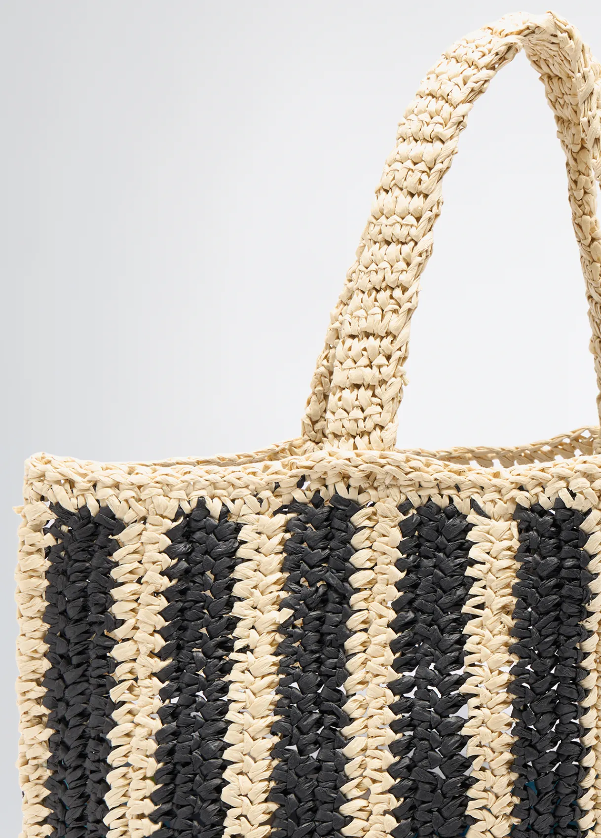 Liu Jo Shopper format moyen en raphia à rayures|Femme Sac Shopper|Mode Plage
