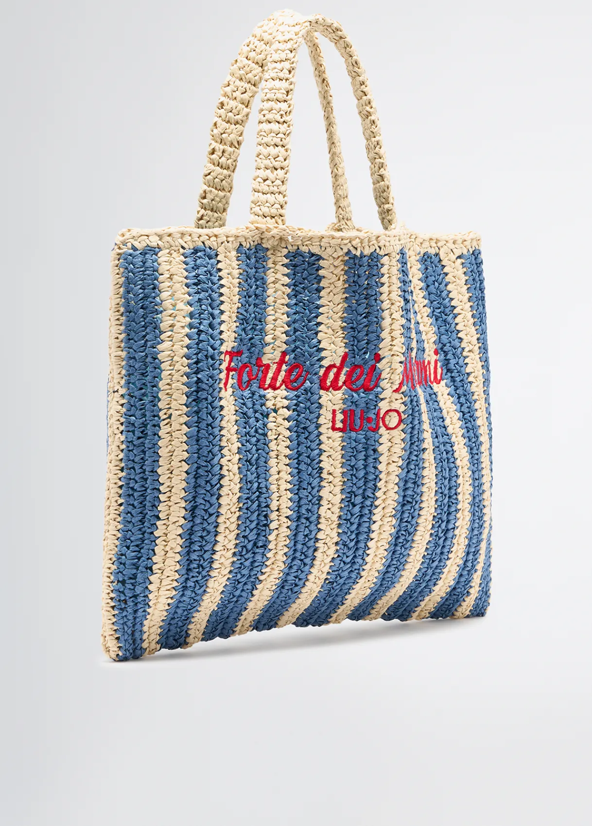 Liu Jo Shopper format moyen en raphia à rayures|Femme Sac Shopper|Mode Plage