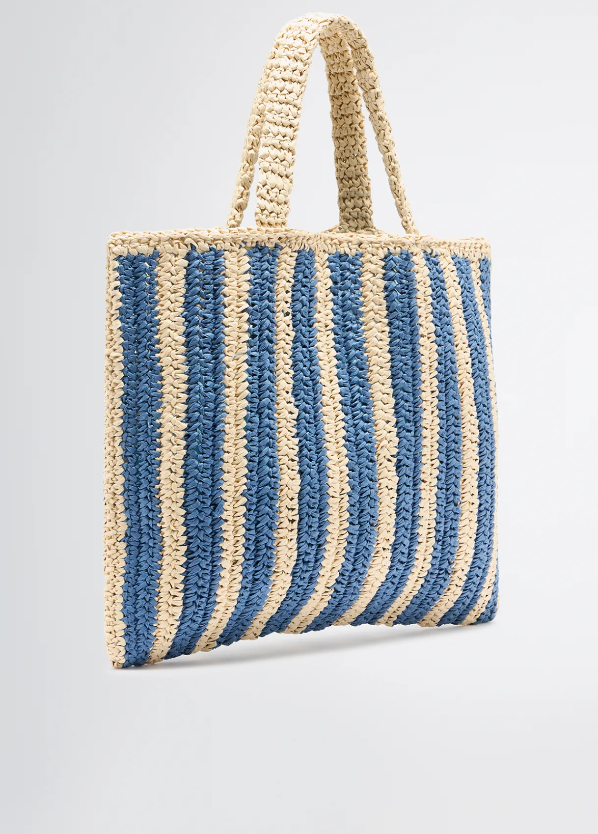 Liu Jo Shopper format moyen en raphia à rayures|Femme Sac Shopper|Mode Plage