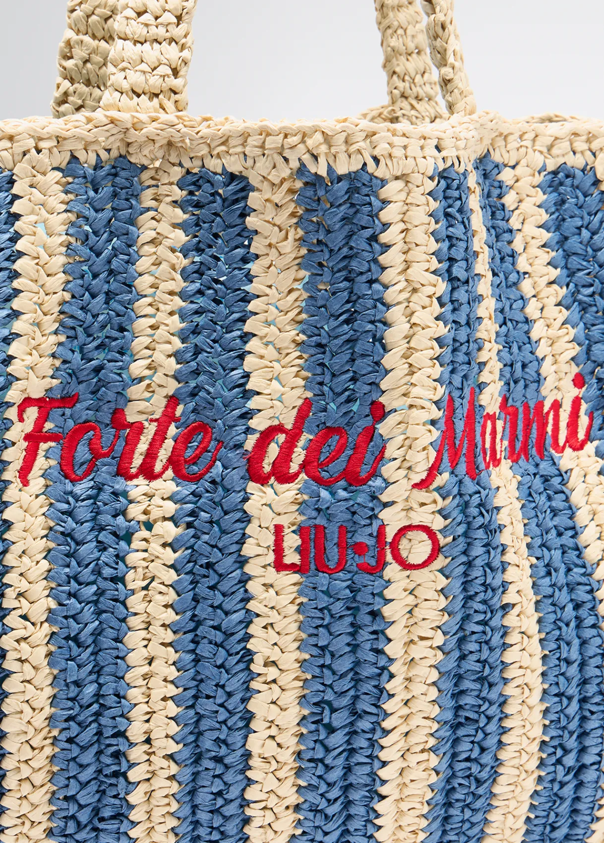 Liu Jo Shopper format moyen en raphia à rayures|Femme Sac Shopper|Mode Plage