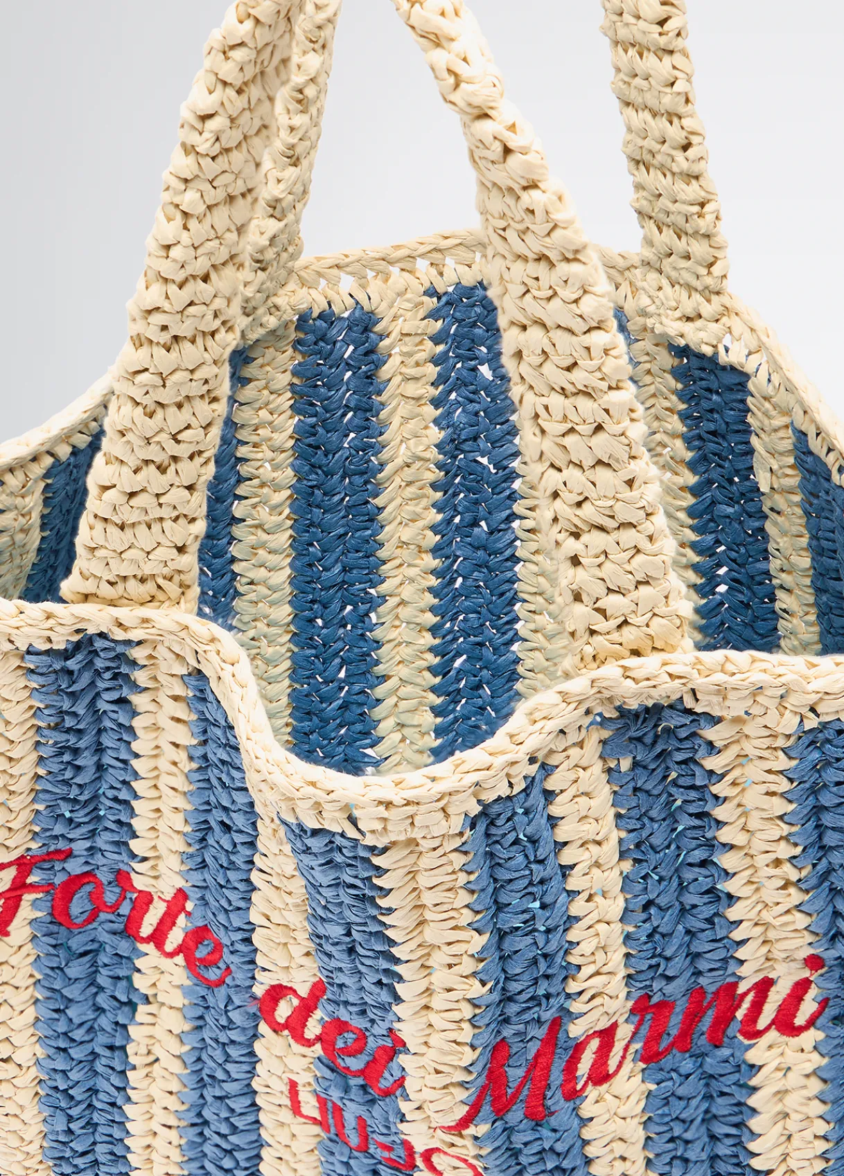 Liu Jo Shopper format moyen en raphia à rayures|Femme Sac Shopper|Mode Plage