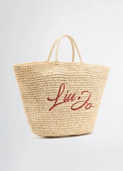 Liu Jo Shopper format moyen en raphia|Femme Sac Shopper|Mode Plage