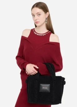 Liu Jo Shopper format moyen en tissu polaire Teddy|Femme Sac Shopper