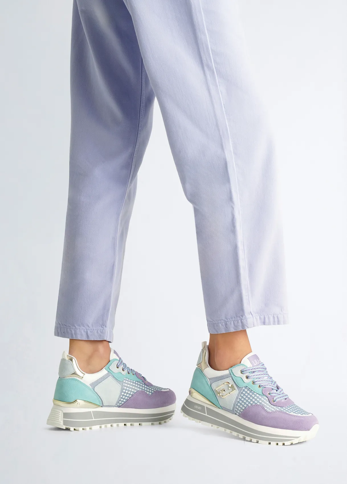 Liu Jo Sneakers à plateforme en daim et maille filet|Femme Sneakers