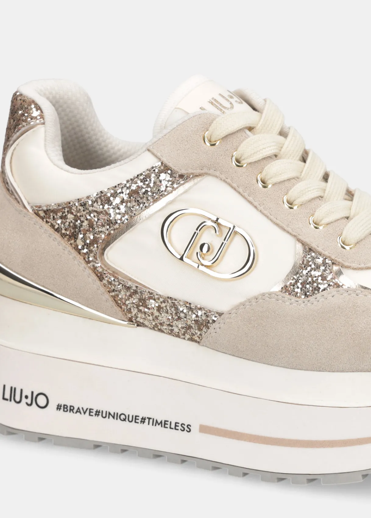 Liu Jo Sneakers à plateforme épaisse en glitter et en nylon|Femme Sneakers