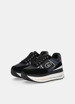 Liu Jo Sneakers à plateforme épaisse en glitter et en nylon|Femme Sneakers