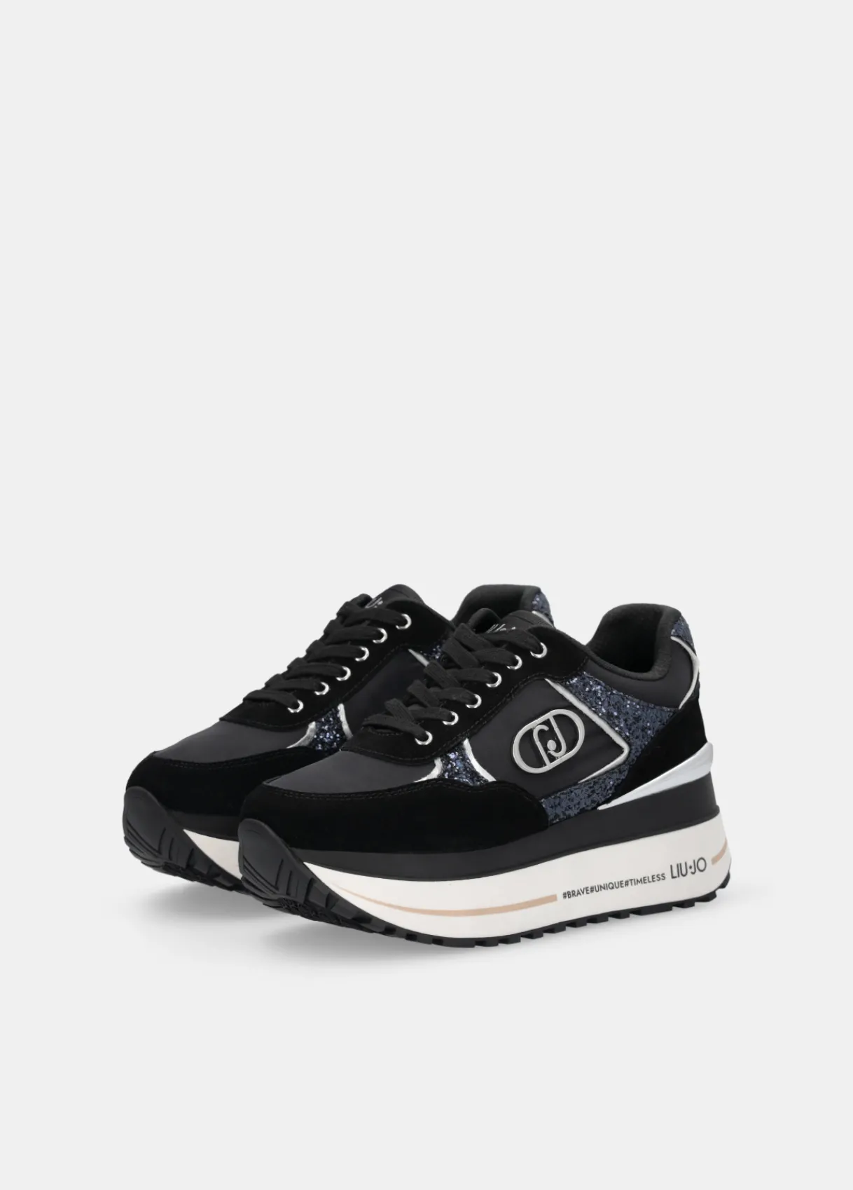 Liu Jo Sneakers à plateforme épaisse en glitter et en nylon|Femme Sneakers