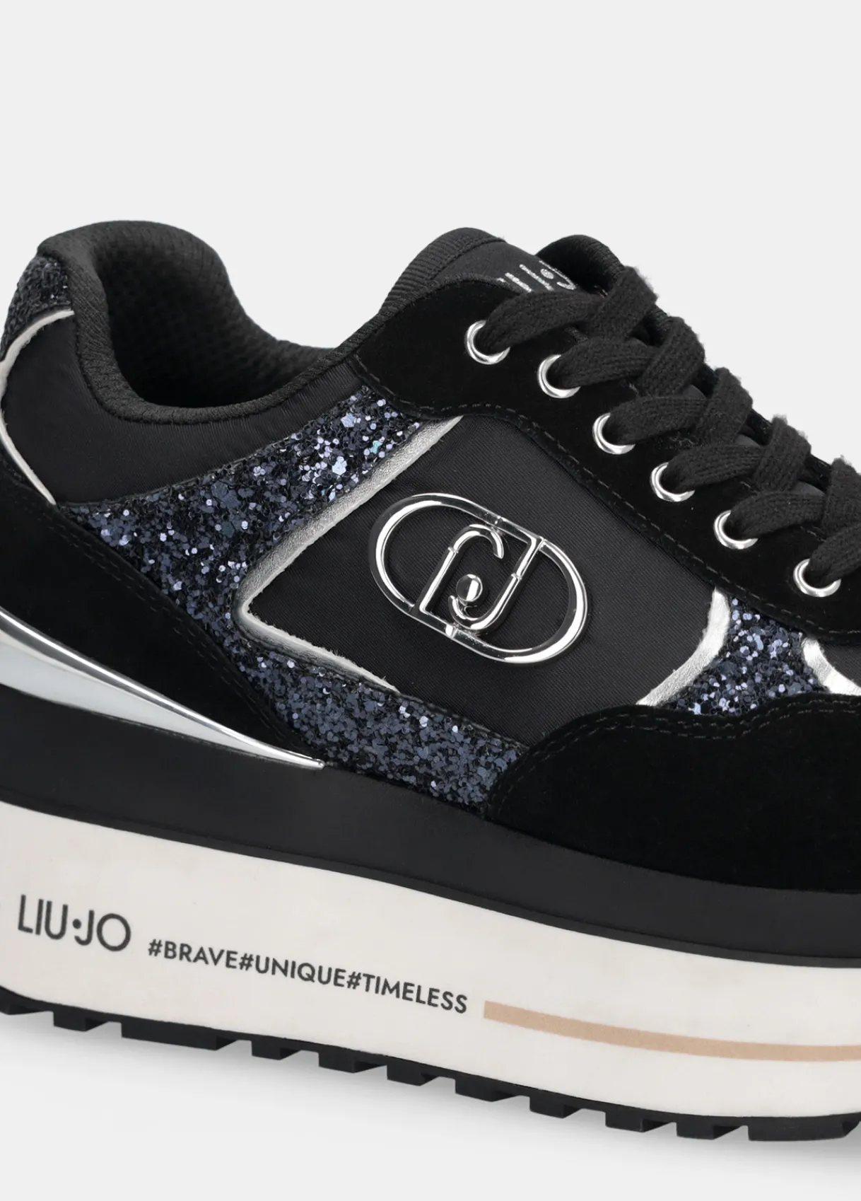 Liu Jo Sneakers à plateforme épaisse en glitter et en nylon|Femme Sneakers
