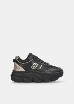 Liu Jo Sneakers à semelle épaisse en cuir avec glitter|Femme Sneakers