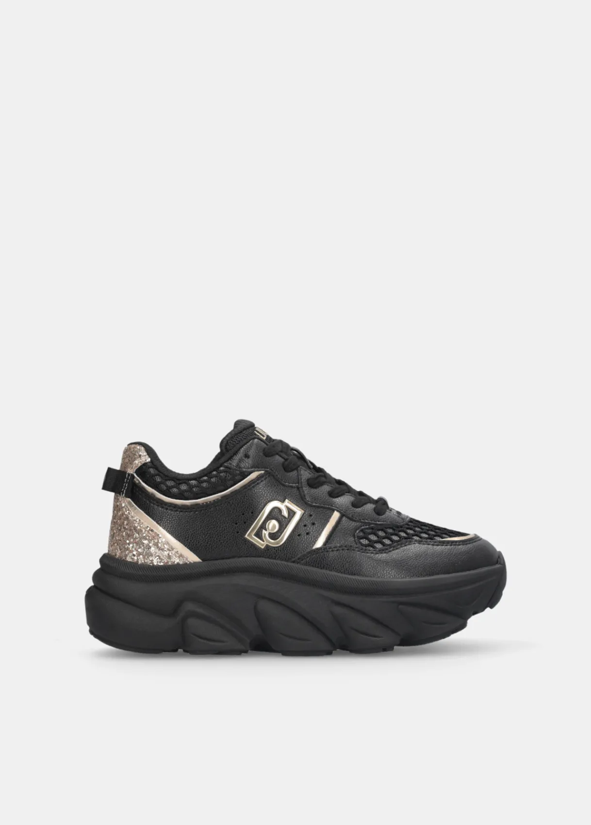 Liu Jo Sneakers à semelle épaisse en cuir avec glitter|Femme Sneakers