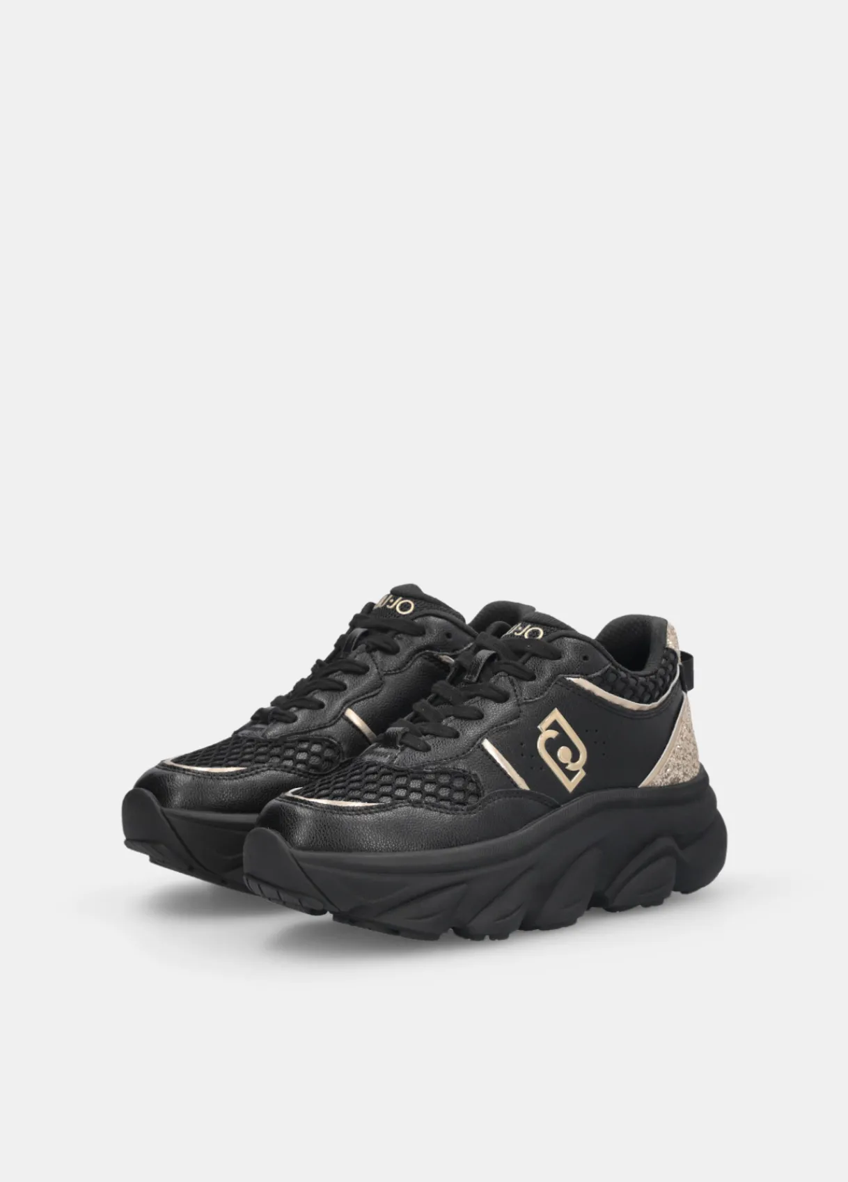 Liu Jo Sneakers à semelle épaisse en cuir avec glitter|Femme Sneakers