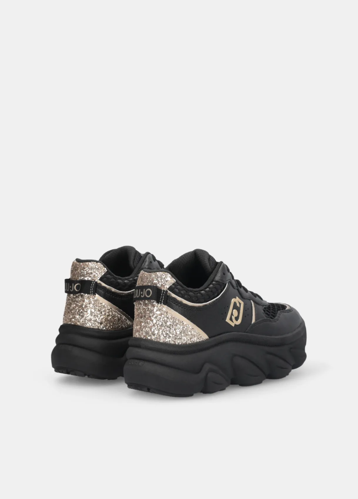 Liu Jo Sneakers à semelle épaisse en cuir avec glitter|Femme Sneakers