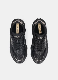 Liu Jo Sneakers à semelle épaisse en cuir avec glitter|Femme Sneakers