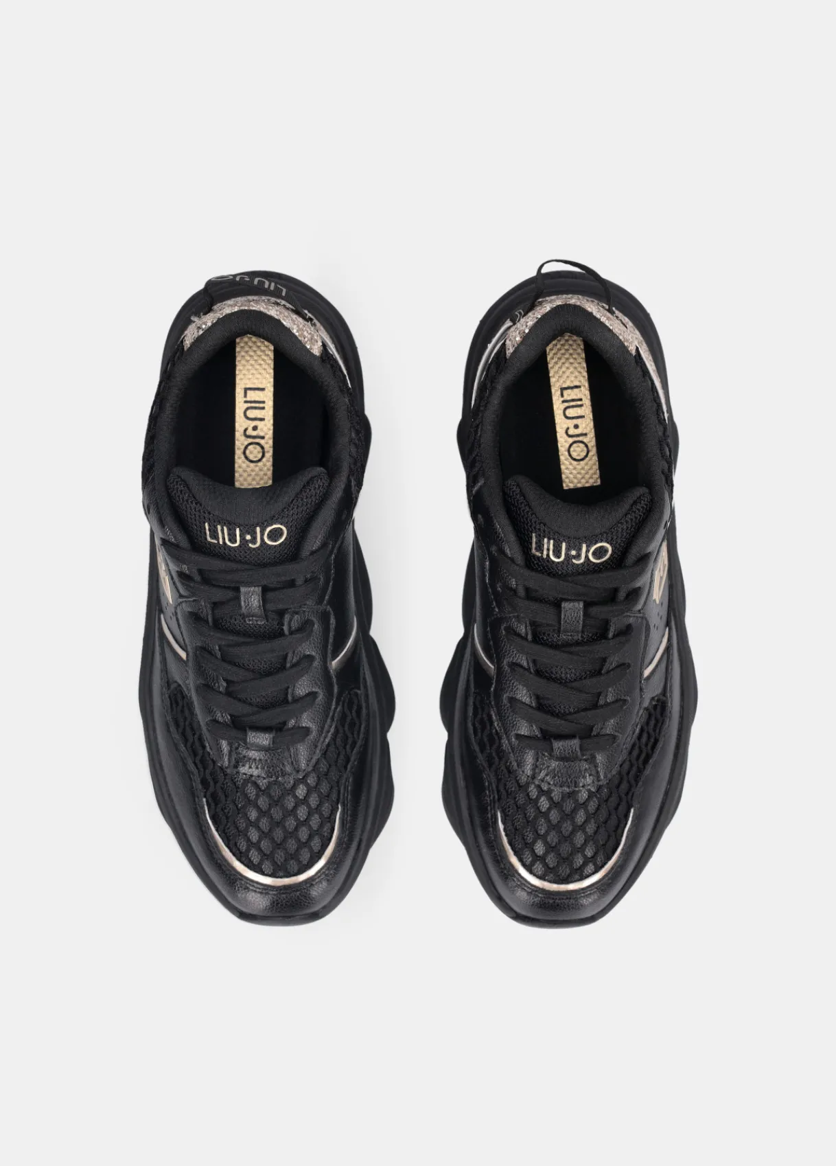 Liu Jo Sneakers à semelle épaisse en cuir avec glitter|Femme Sneakers