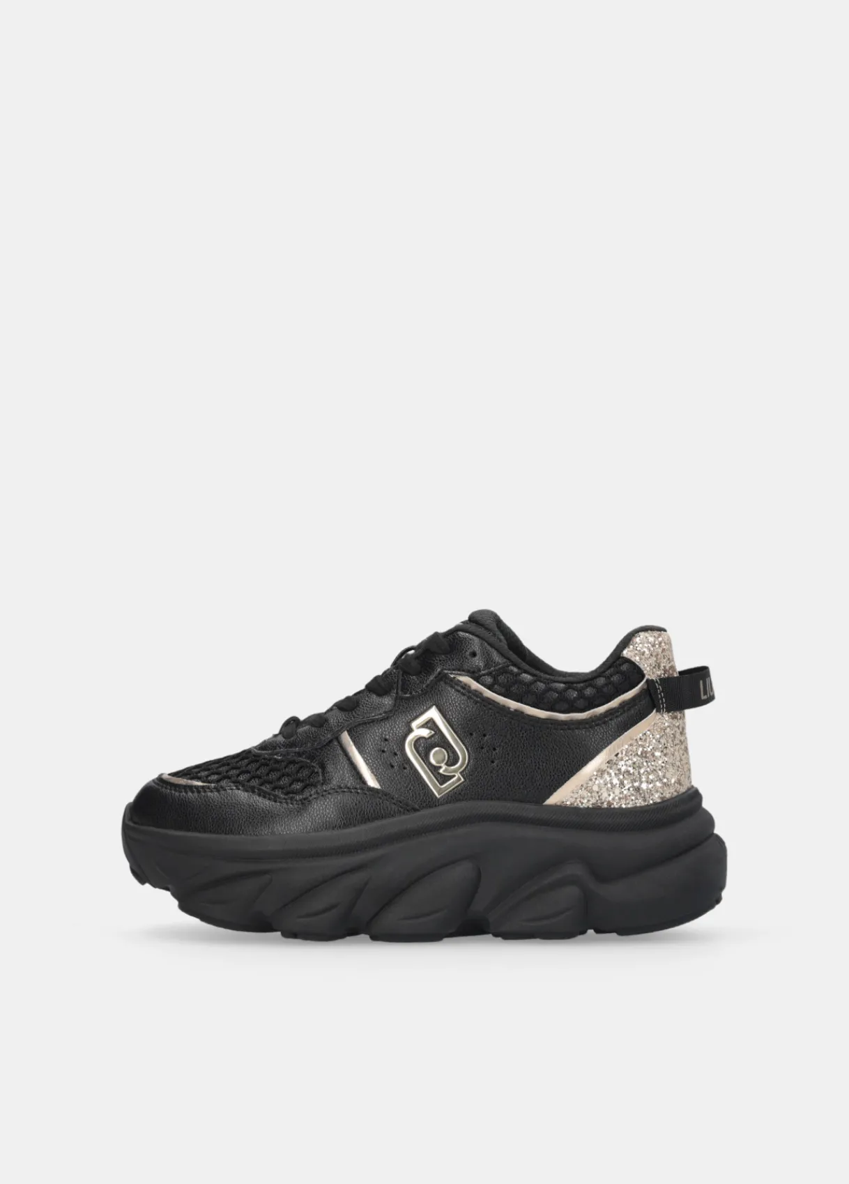 Liu Jo Sneakers à semelle épaisse en cuir avec glitter|Femme Sneakers