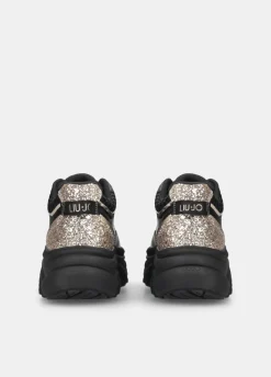 Liu Jo Sneakers à semelle épaisse en cuir avec glitter|Femme Sneakers