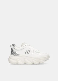 Liu Jo Sneakers à semelle épaisse en cuir avec glitter|Femme Sneakers