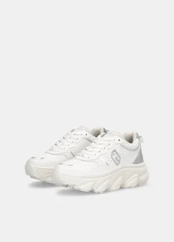 Liu Jo Sneakers à semelle épaisse en cuir avec glitter|Femme Sneakers