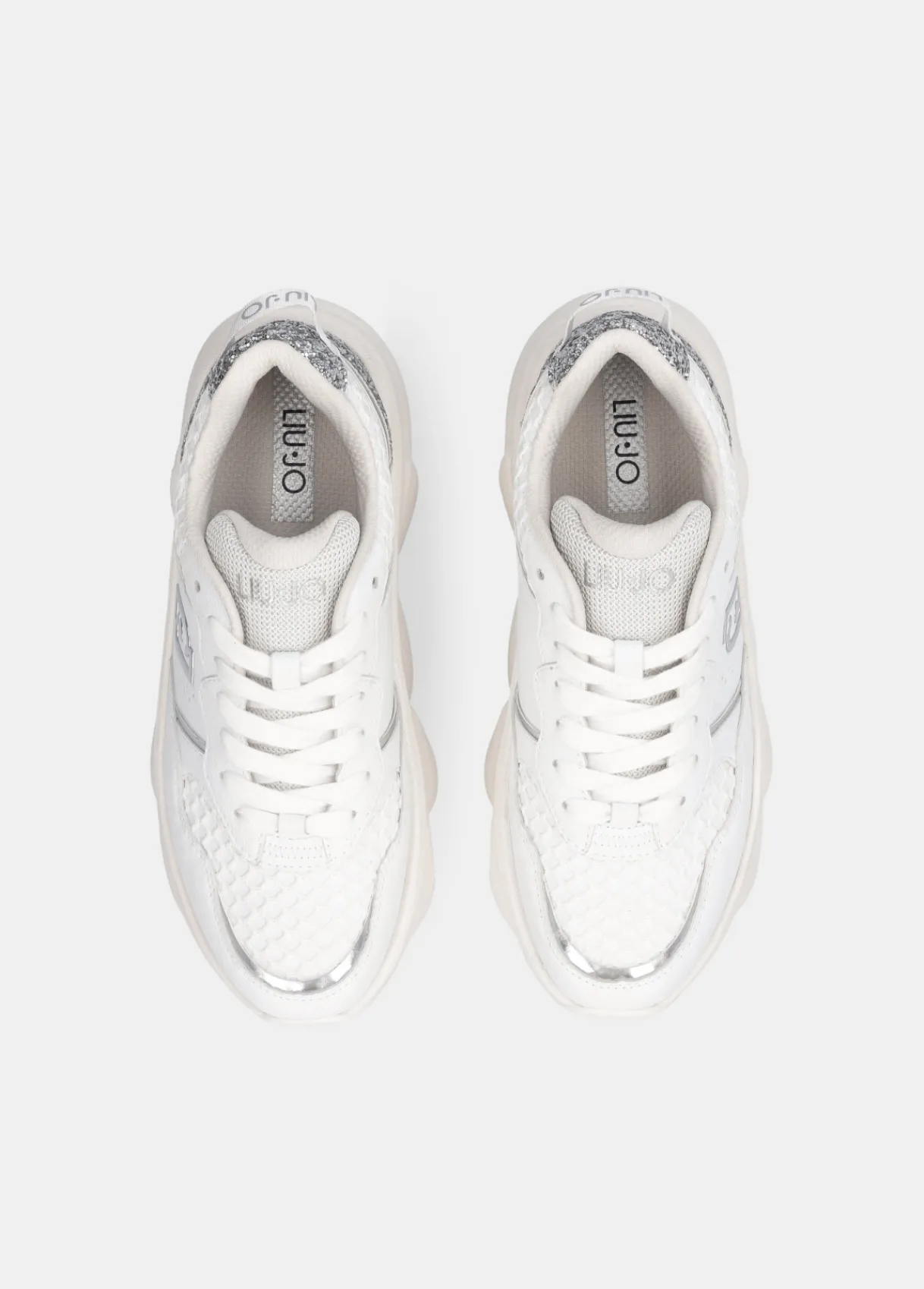 Liu Jo Sneakers à semelle épaisse en cuir avec glitter|Femme Sneakers