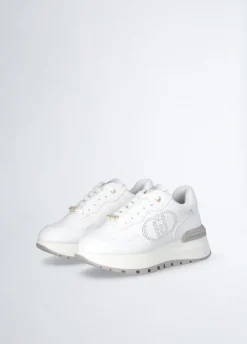 Liu Jo Sneakers en cuir avec logo ajouré|Femme Sneakers