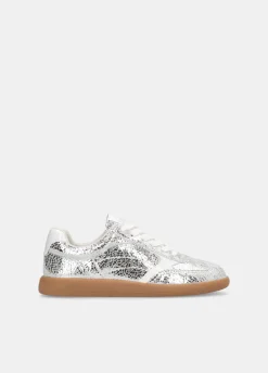 Liu Jo Sneakers en cuir craquelé lamé|Femme Sneakers